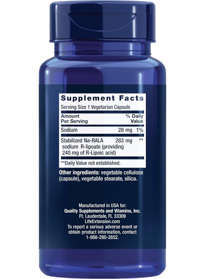 Life Extension Super R-Lipoic Acid, 60 Vegetarian Capsules Packaging May Vary - Image 3