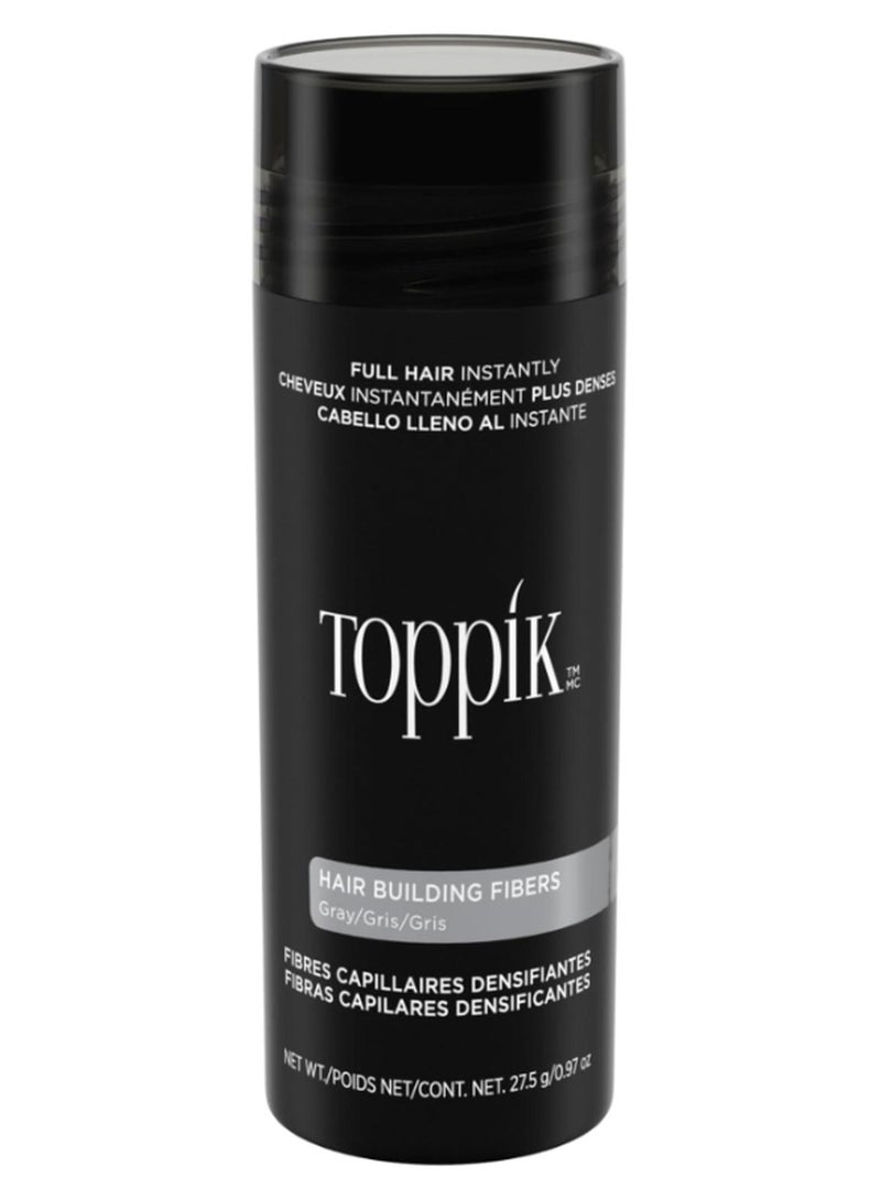 Toppik Hair Building Fibers Instant Hair Concealer for Thinning Hair, Hair Fiber for Men & Women Texture Powder with Natural Keratin, Long-Lasting Hair Color - Grey 27.5grams - Image 1