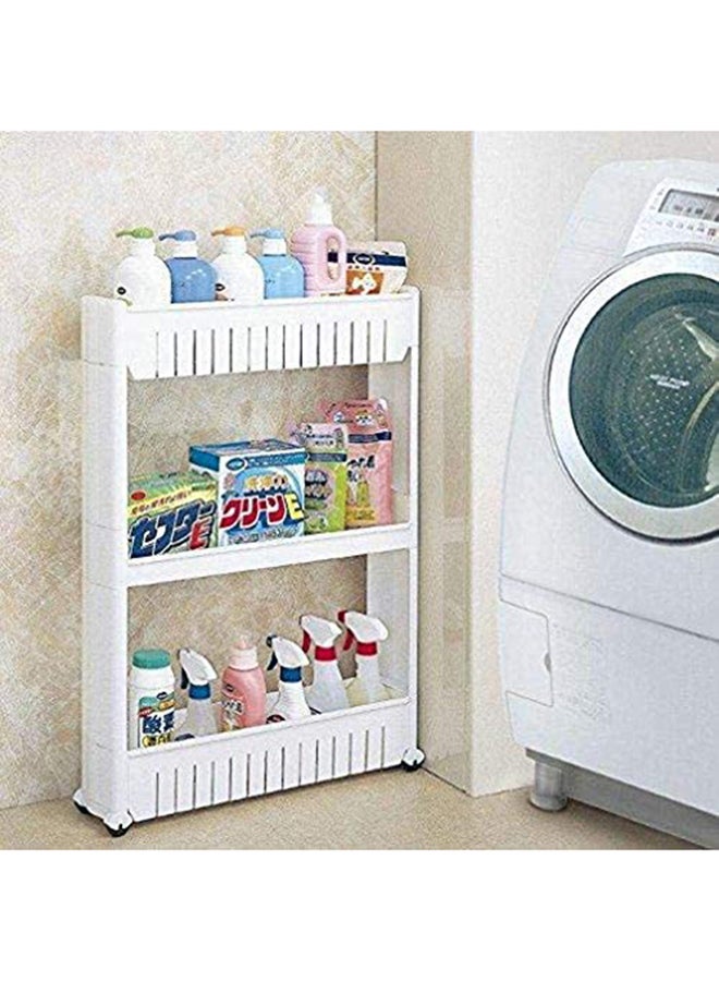 توشيونيكس رف تخزين على شكل برج من 3 طبقات مزود بعجلات أبيض 54 x 12 x 72سم - Image 2