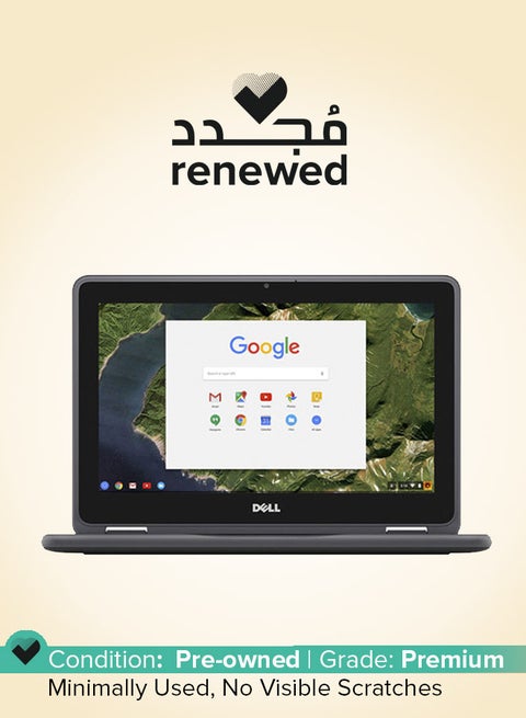 مُجدد - لابتوب متوافق كروم بوك 11 3189 2NN30 مزود بشاشة IPS باللمس بمعالج إنتل سيليرون وذاكرة رام سعة 4 جيجابايت وذاكرة eMMC سعة 16 جيجابايت وبطاقة رسومات إنتل 400 بدقة عالية الوضوح أسود