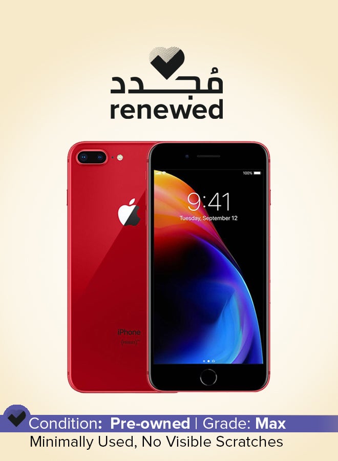 Apple Renewed - iPhone 8 Plus 256GB Red 4G With Facetime - International Version - Image 1