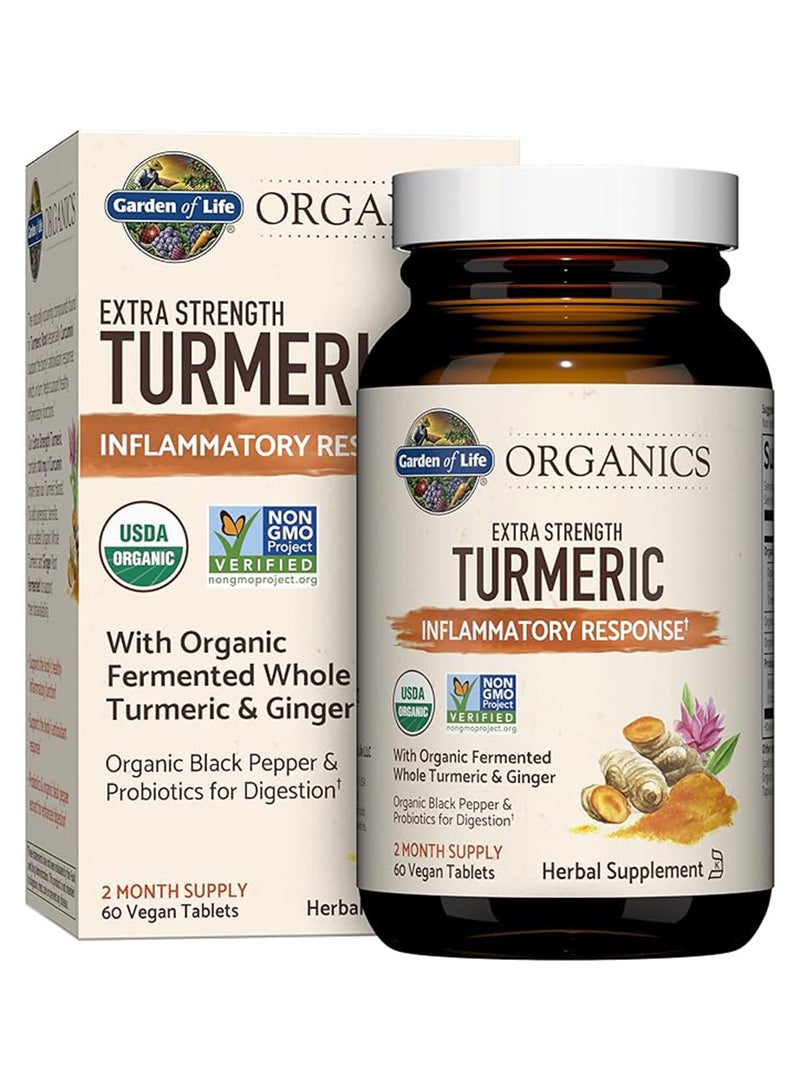 Garden of Life Extra Strength Turmeric Inflammatory Response 60 Vegan Tablets - Image 1