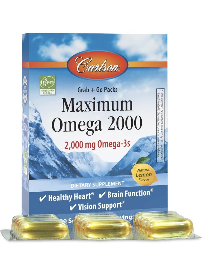 كارلسون لابس أقراص ماكسيموم أوميجا 2000 بنكهة الليمون - عدد 30 كبسولة هلامية - Image 3