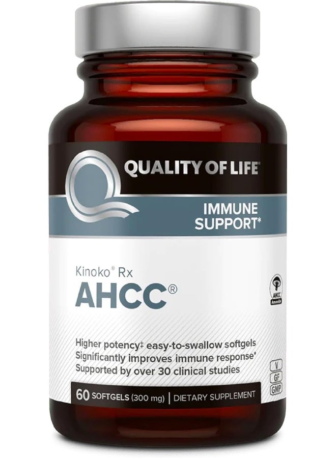 AHCC Rx دعم المناعة 300 ملغ - 60 كبسولة لينة - Image 1