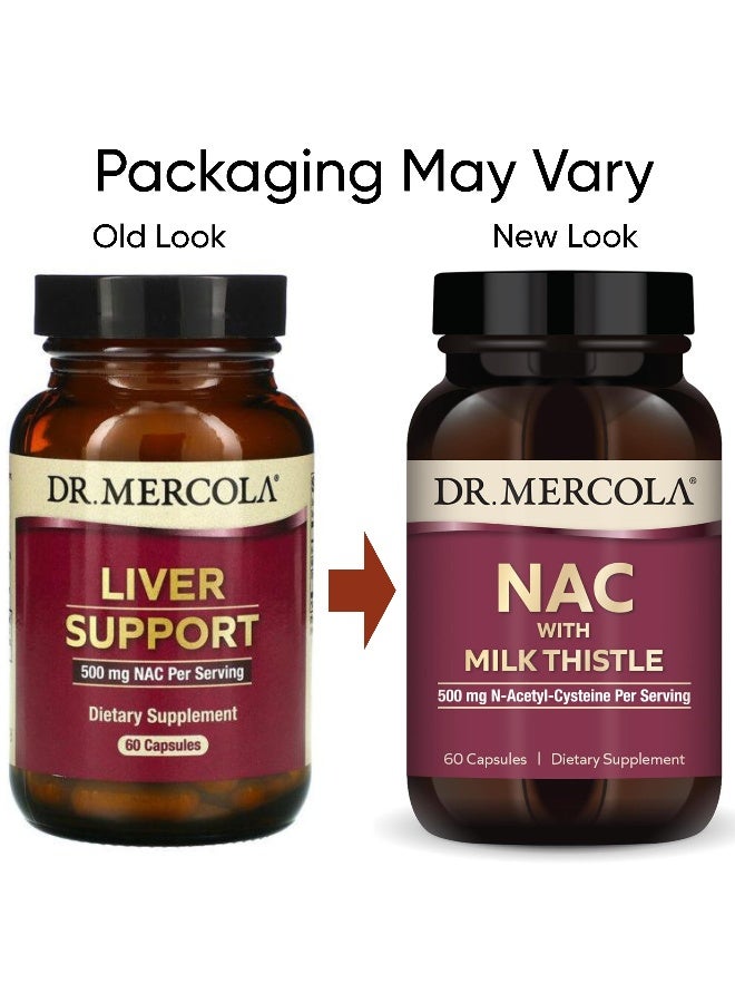 Dr. Mercola NAC with Milk Thistle, 500 mg - 60 Capsules Packaging May Vary  - Image 2