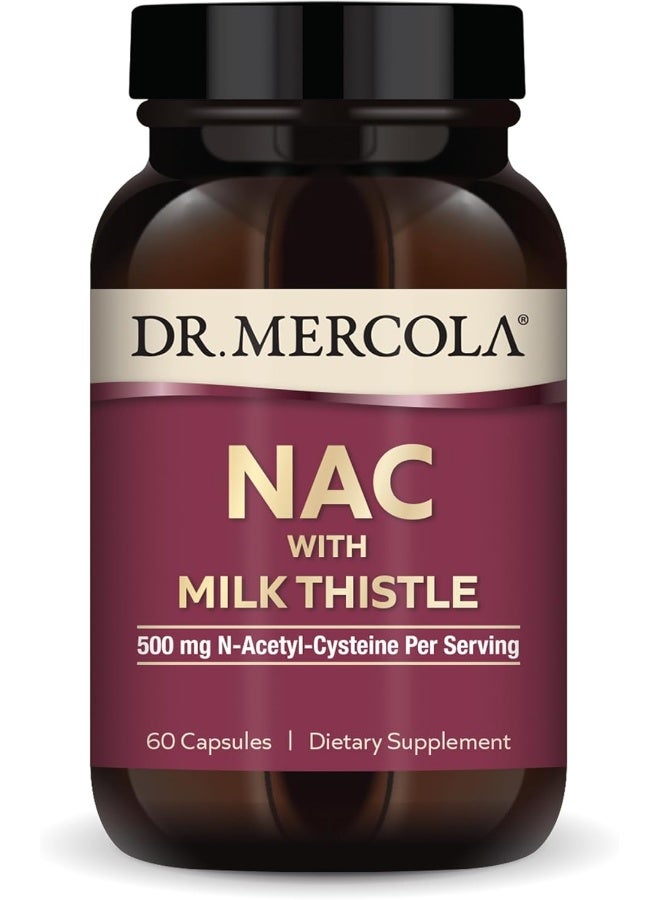 Dr. Mercola NAC with Milk Thistle, 500 mg - 60 Capsules Packaging May Vary  - Image 1