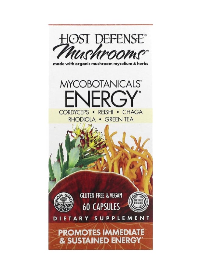 Host Defense Mushrooms, Mycobotanicals, Energy, 60 Capsules - Image 1