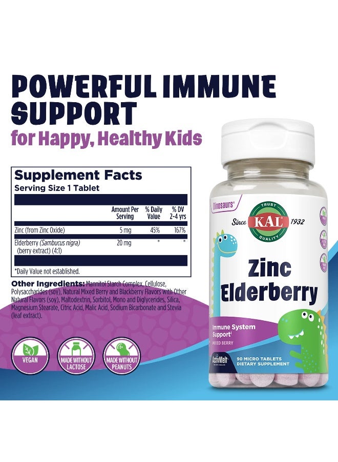 KAL Zinc Elderberry, Immune Support, 90 Micro Tablets Packaging May Vary - Image 4