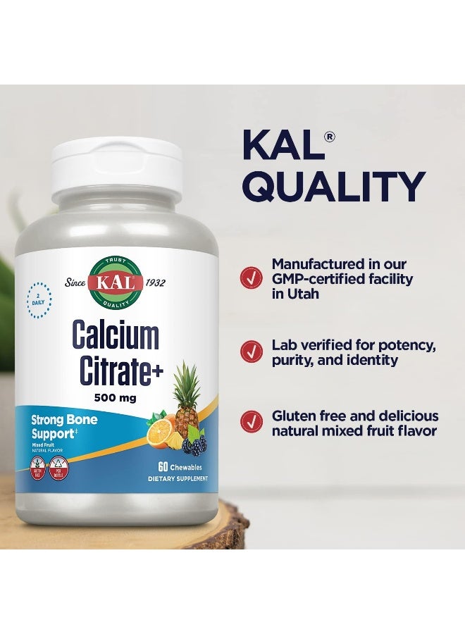 KAL Calcium Citrate Natural Mixed Fruit Flavor - 60 Chewables - Image 3