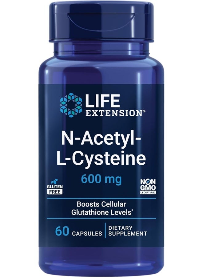 Life Extension N-Acetyl-L-Cysteine, 600 mg, 60 Capsules Packaging May Vary - Image 1