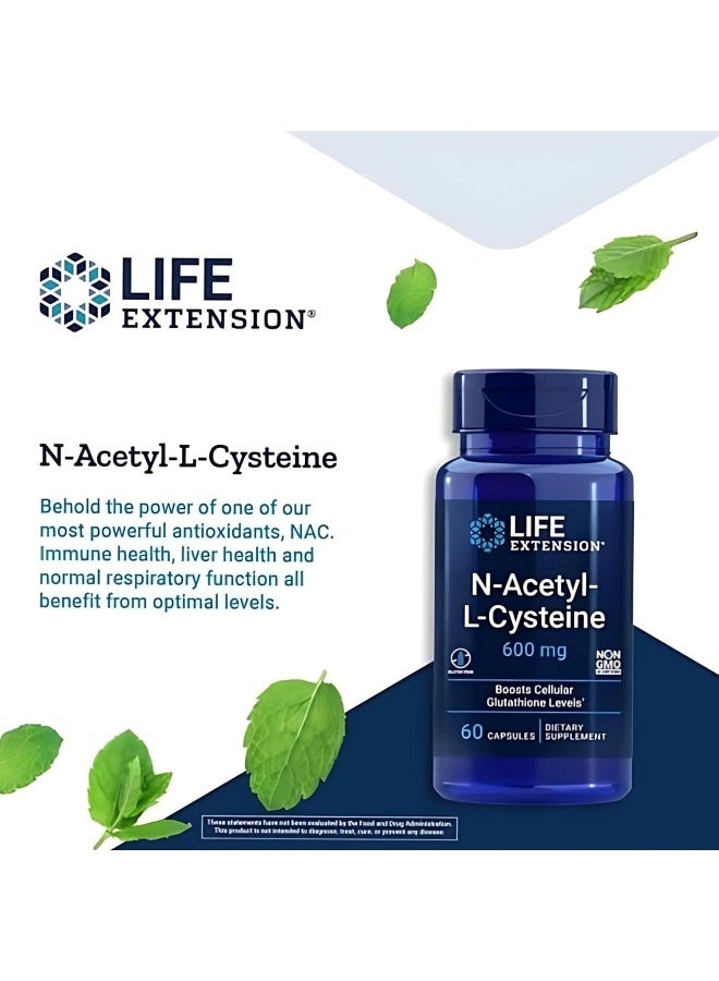 Life Extension N-Acetyl-L-Cysteine, 600 mg, 60 Capsules Packaging May Vary - Image 4