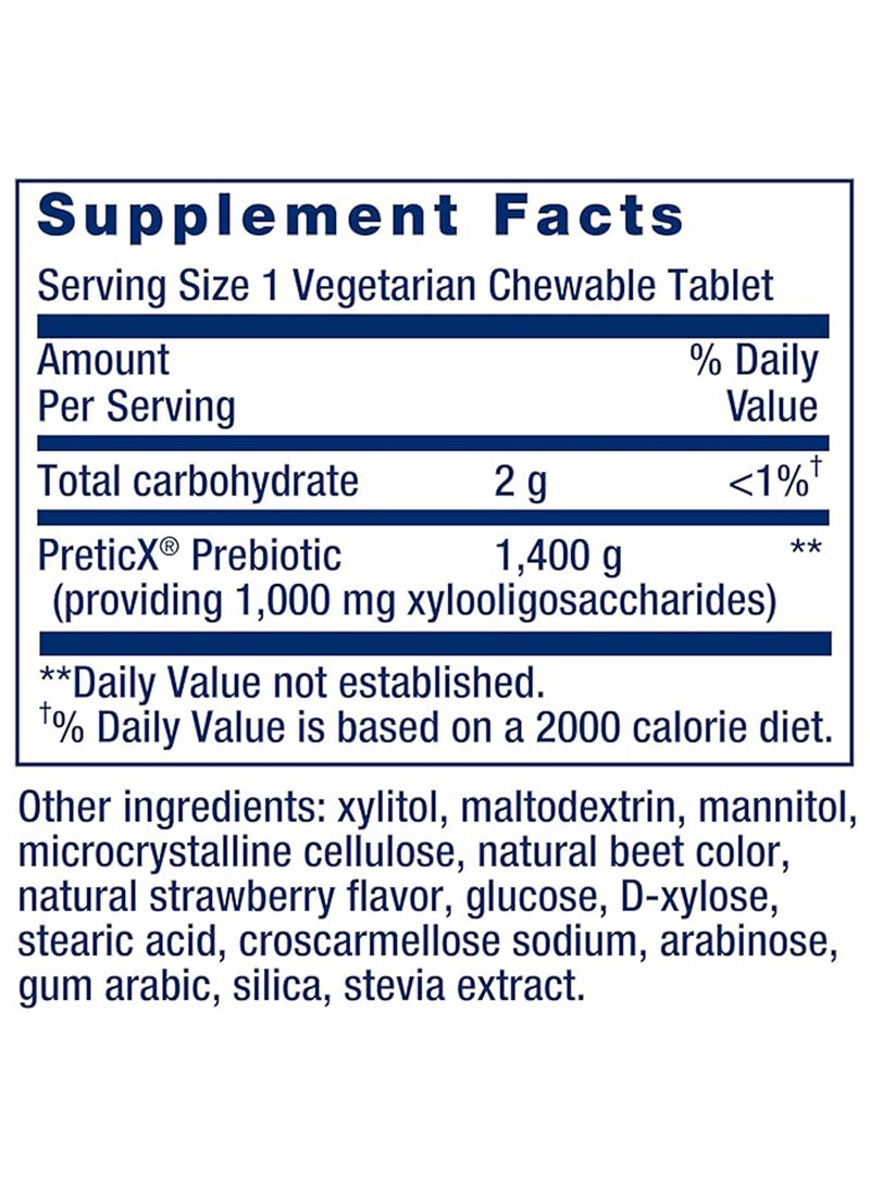 Life Extension Natural Strawberry Flavour Florassist Prebiotic Chewable - 60 Tablets - Image 3