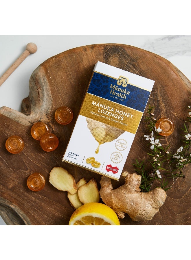 Manuka health Manuka Honey Lozenges Natural Ginger & Lemon 15 Lozenges - Image 3