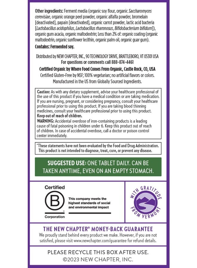 New Chapter One Daily Multi Dietary Supplement - 72 Tablets - Image 3