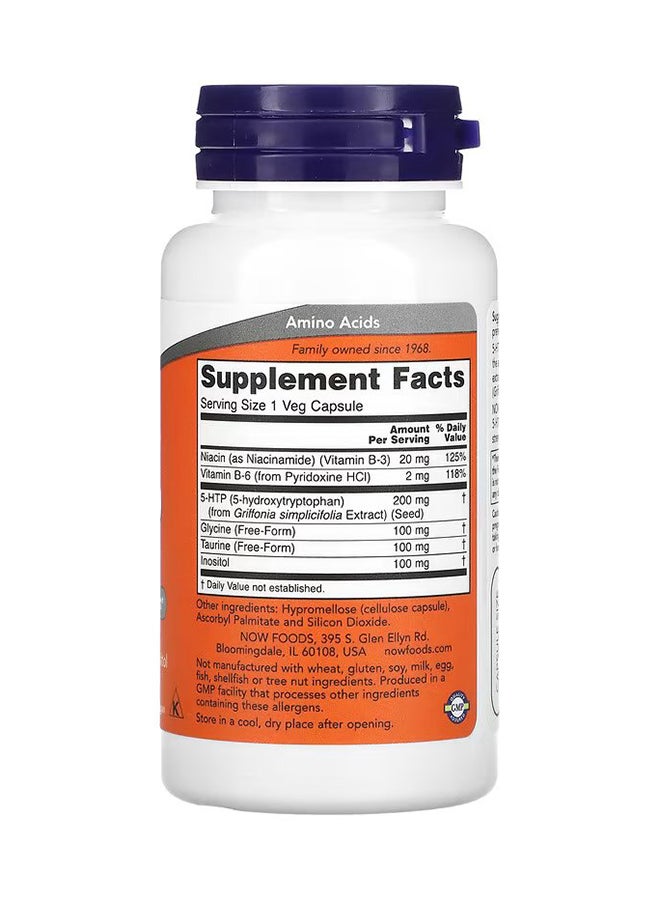 Now Foods NOW Foods, 5-HTP, Double Strength, 200 mg, 60 Veg Capsules - Image 2