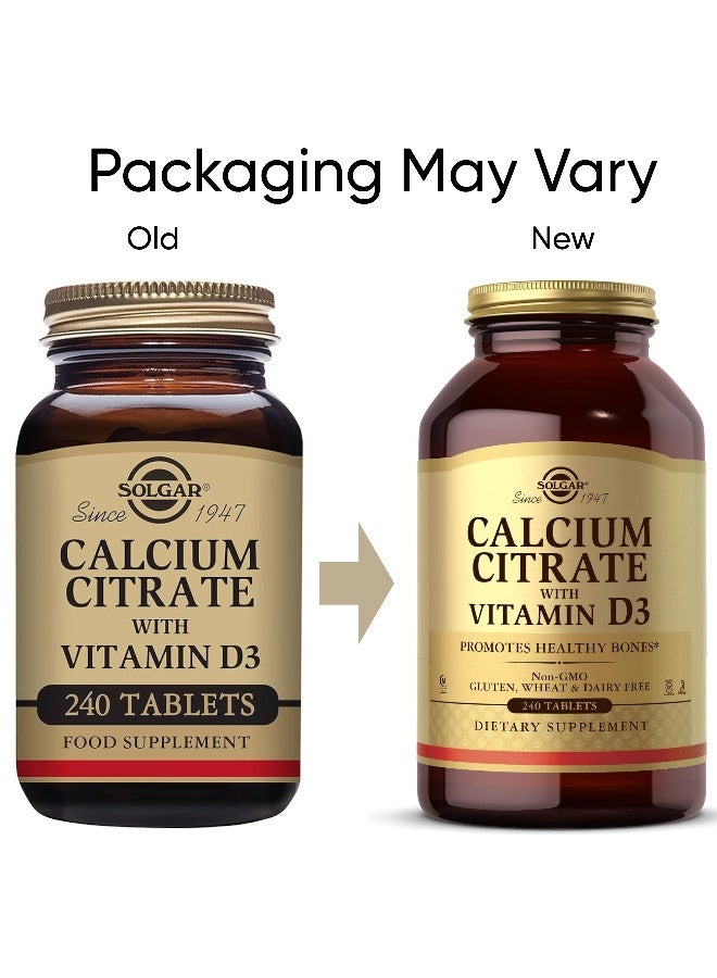 Solgar Calcium Citrate with Vitamin D3, 240 Tablets Packaging May Vary - Image 3