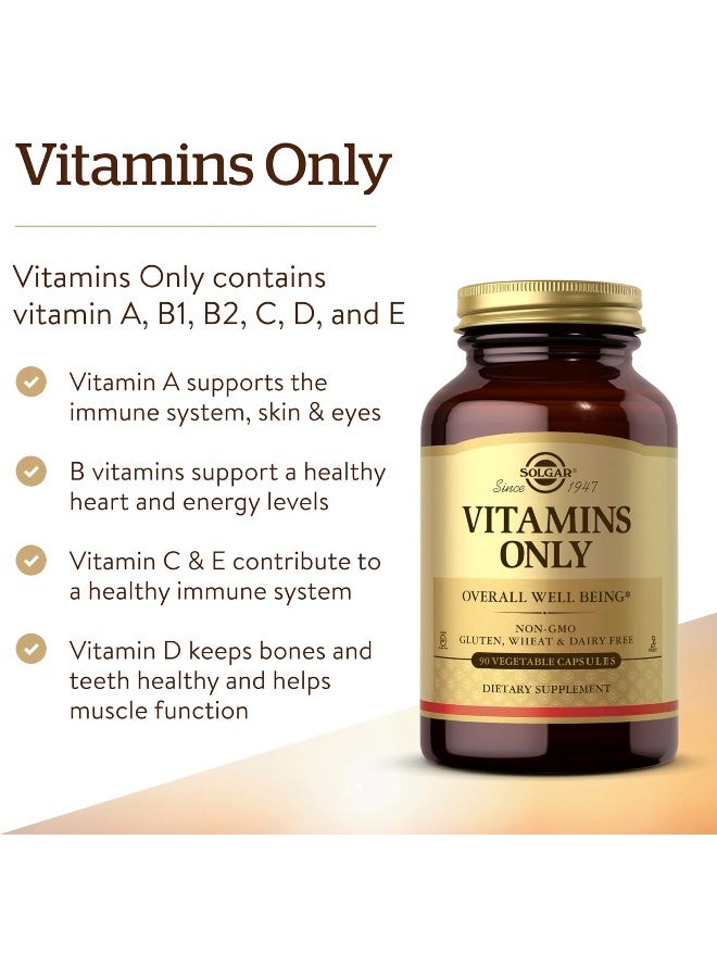 Solgar Vitamins Only, 90 Vegetable Capsules - Image 1