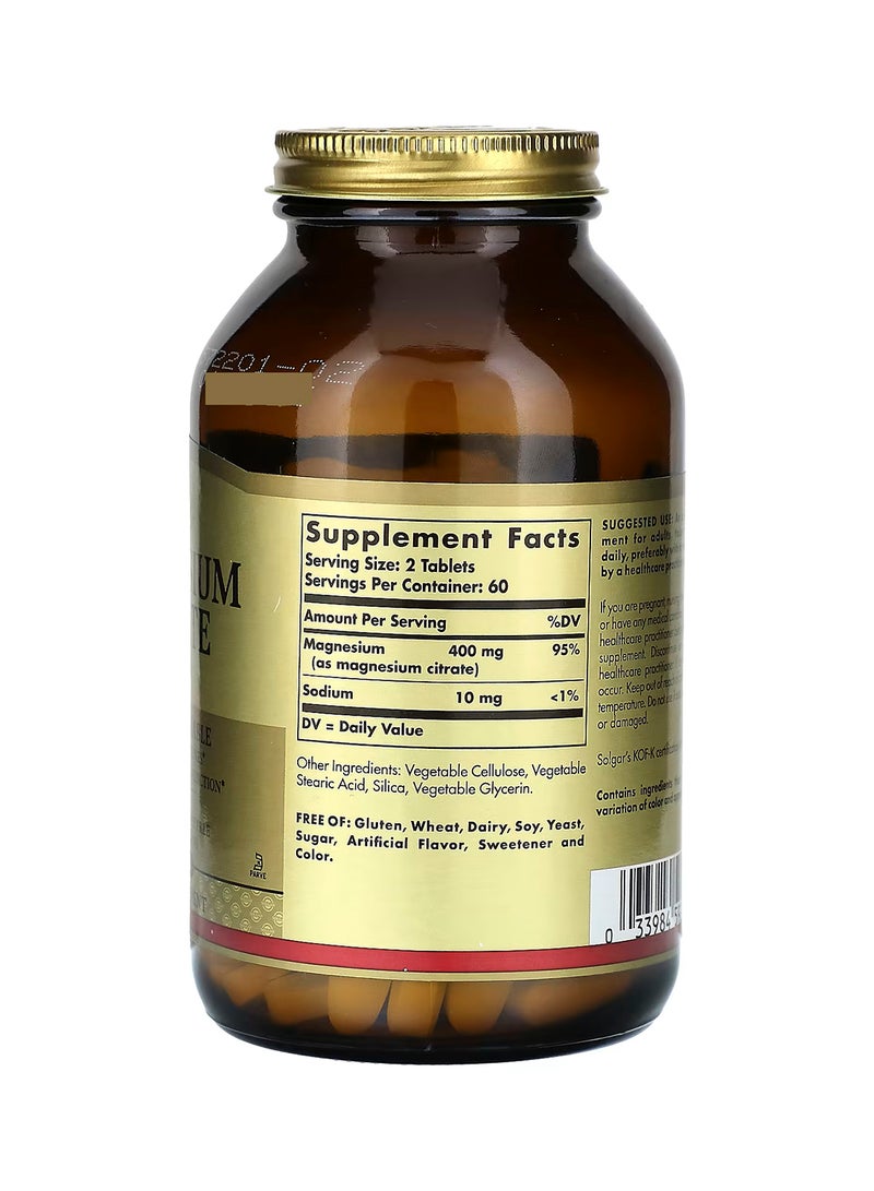 Solgar Magnesium Citrate 120 Tablets Packaging May Vary - Image 3