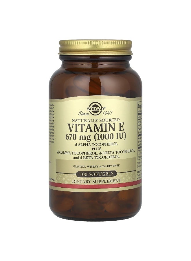 Solgar Vitamin E, 670 mg (1,000 IU) 100 Softgels packaging May Vary - Image 1