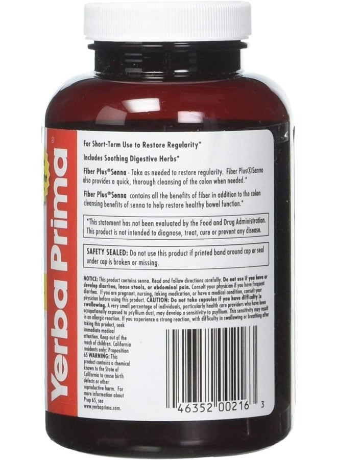 Yerba Prima - Fiber Plus Senna Caps - 180 Capsules - Image 1