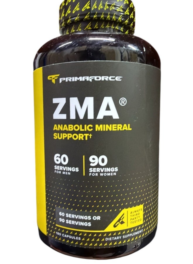 Primaforce ZMA Post-Workout Suppliment - 180 Veggie Capsules - Image 1