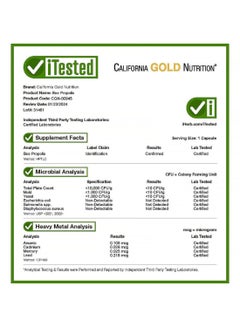 California Gold Nutrition Bee Propolis 2X - 90 Capsules  - Image 3