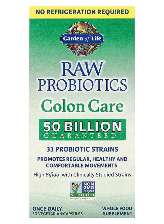 جاردن أوف لايف بروبيوتيك خام للعناية بالقولون - 30 كبسولة - Image 1