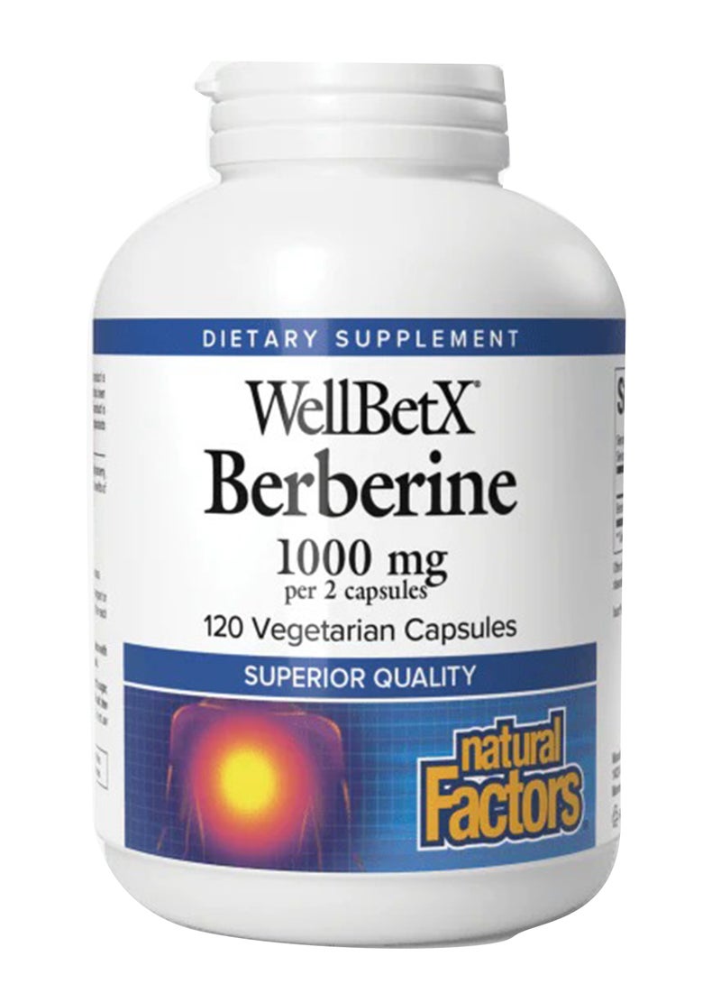 natural Factors WellBetX Berberine Dietary Supplement - 120 Capsules - Image 1