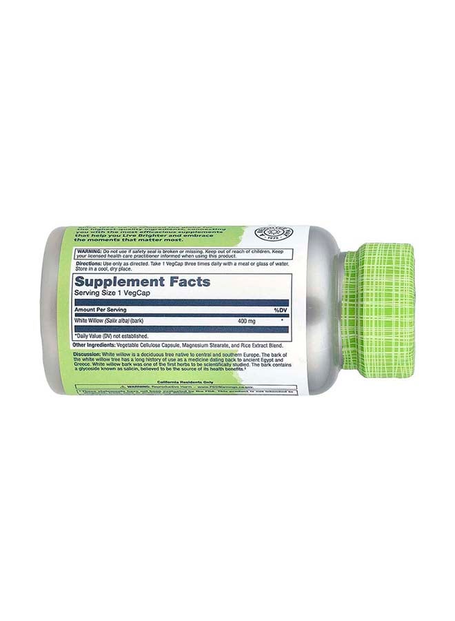 لحاء الصفصاف الأبيض الكامل - 100 كبسولة نباتية - Image 2