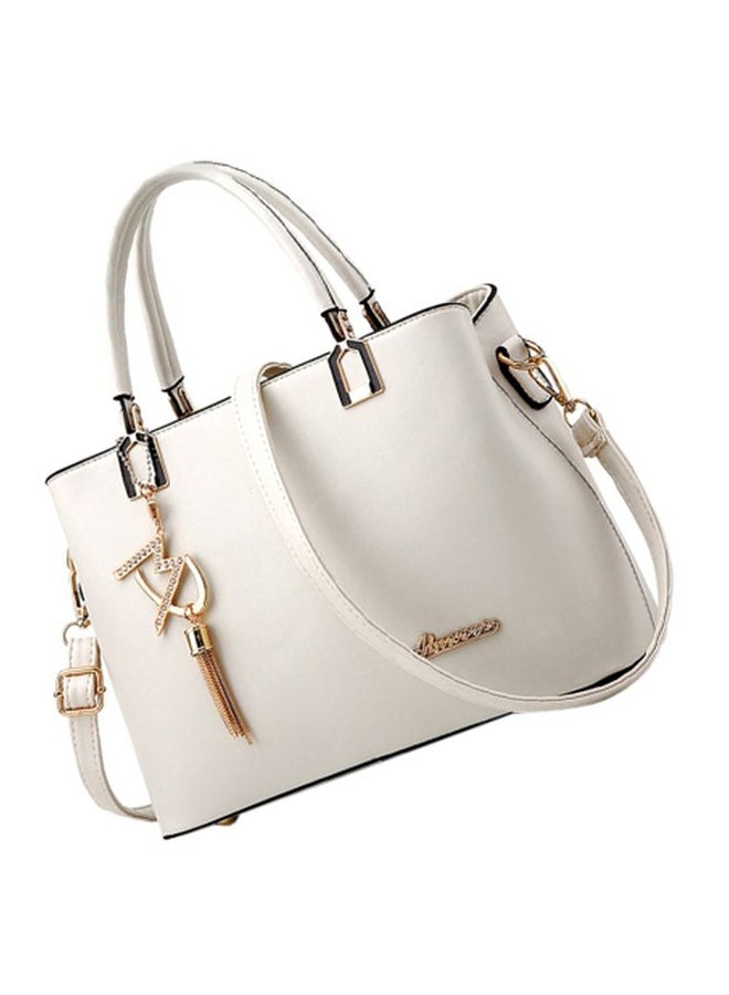 Yogodlns Tassel Pendant Shoulder Bag White/Gold - Image 2