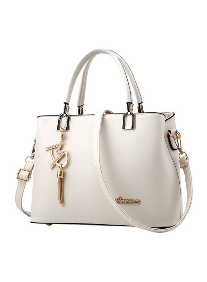 Yogodlns Tassel Pendant Shoulder Bag White/Gold - Image 1