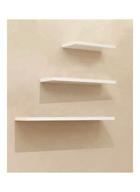 3-Piece Qiangtie Floating Shelve Set White Wood White Small Shelf(30x12x1.6).Medium Shelf(40x12x1.6).Big Shelf(50x12x1.6)cm