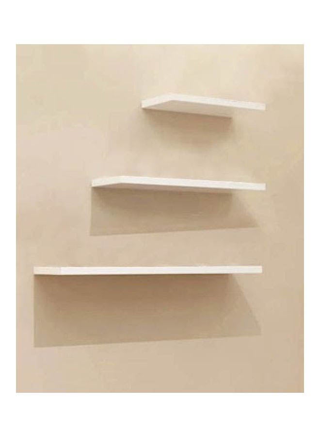 3-Piece Qiangtie Floating Shelve Set White Wood White Small Shelf(30x12x1.6).Medium Shelf(40x12x1.6).Big Shelf(50x12x1.6)cm - Image 1