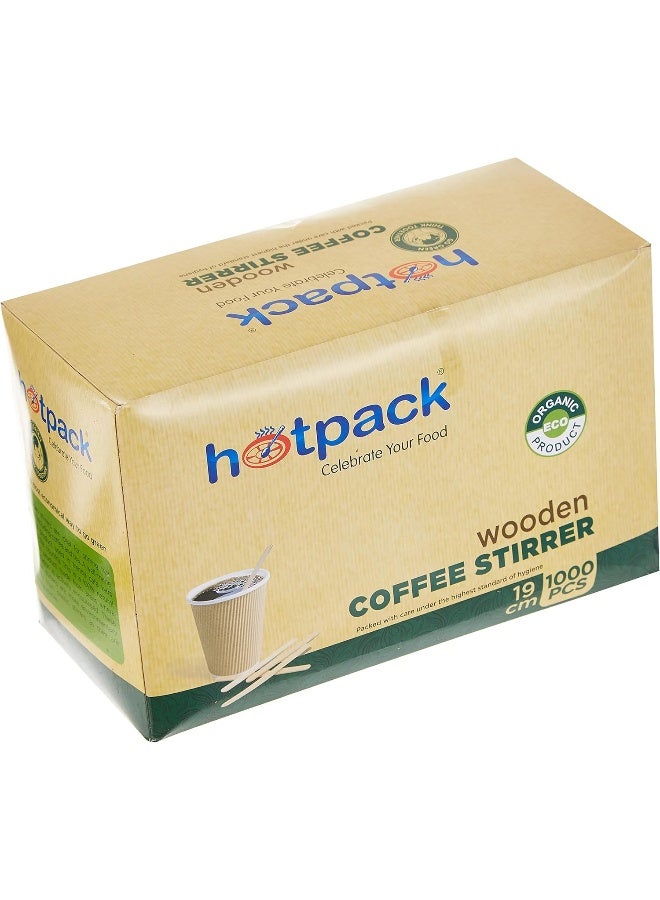 Hotpack 1000-Piece Wooden Coffee Stirrer Beige 19cm  - Image 3