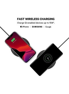 BoostCharge Wireless Charging Pad 10W Qi-Certified Fast Wireless Charger For iPhone 15, 14, 13 Or Older, Samsung, Google, Huawei, More Wall Plug Not Included Black - pnsku/N36748447A/45/_/1705055597/c3c57a5b-85d7-41b6-a129-2cbaa05bb301