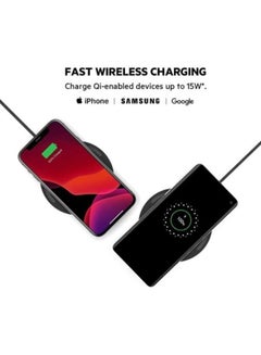 belkin BoostCharge Wireless Charging Pad 10W Qi-Certified Fast Wireless Charger For iPhone 15, 14, 13 Or Older, Samsung, Google, Huawei, More Wall Plug Not Included Black  - Image 3