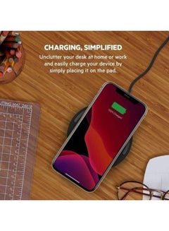 belkin BoostCharge Wireless Charging Pad 10W Qi-Certified Fast Wireless Charger For iPhone 15, 14, 13 Or Older, Samsung, Google, Huawei, More Wall Plug Not Included Black  - Image 4