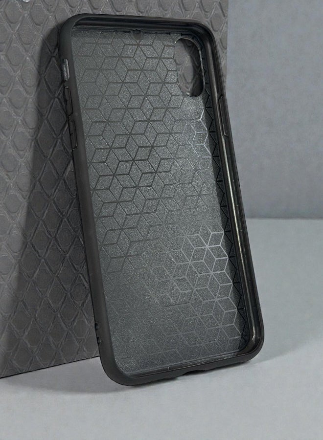 Covernex Apple iPhone XS Protective Case Cover Printed Featuring Dots Black Leather Pattern DESIGN_1076 - Image 3