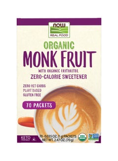 Pack Of 70 Organic Monk Fruit Zero-Calorie Sweetener