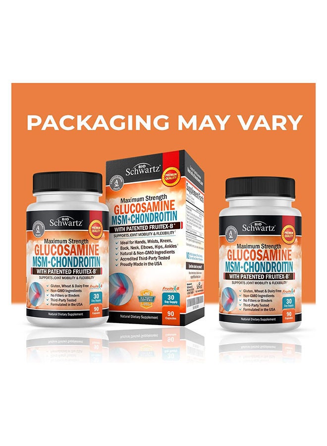 Maximum Strength Glucosamine MSM Plus Chondroitin - 90 Capsules