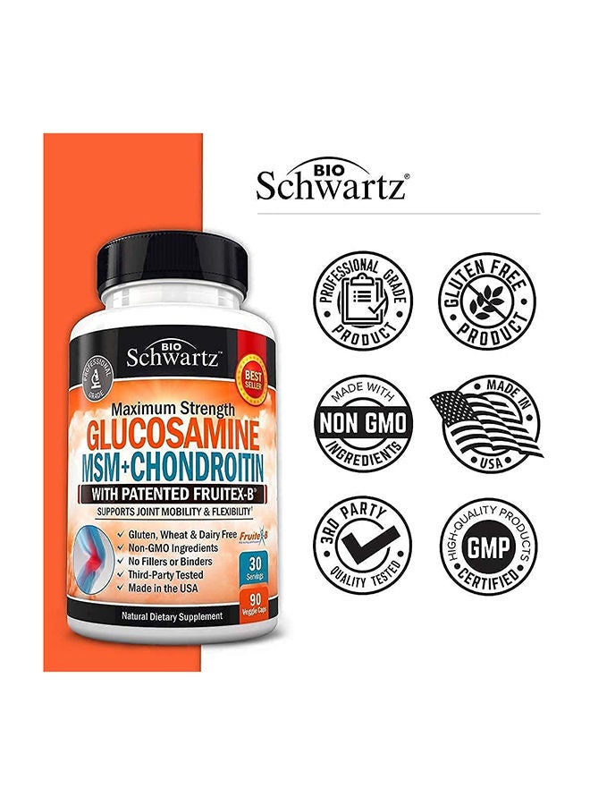 Maximum Strength Glucosamine MSM Plus Chondroitin - 90 Capsules