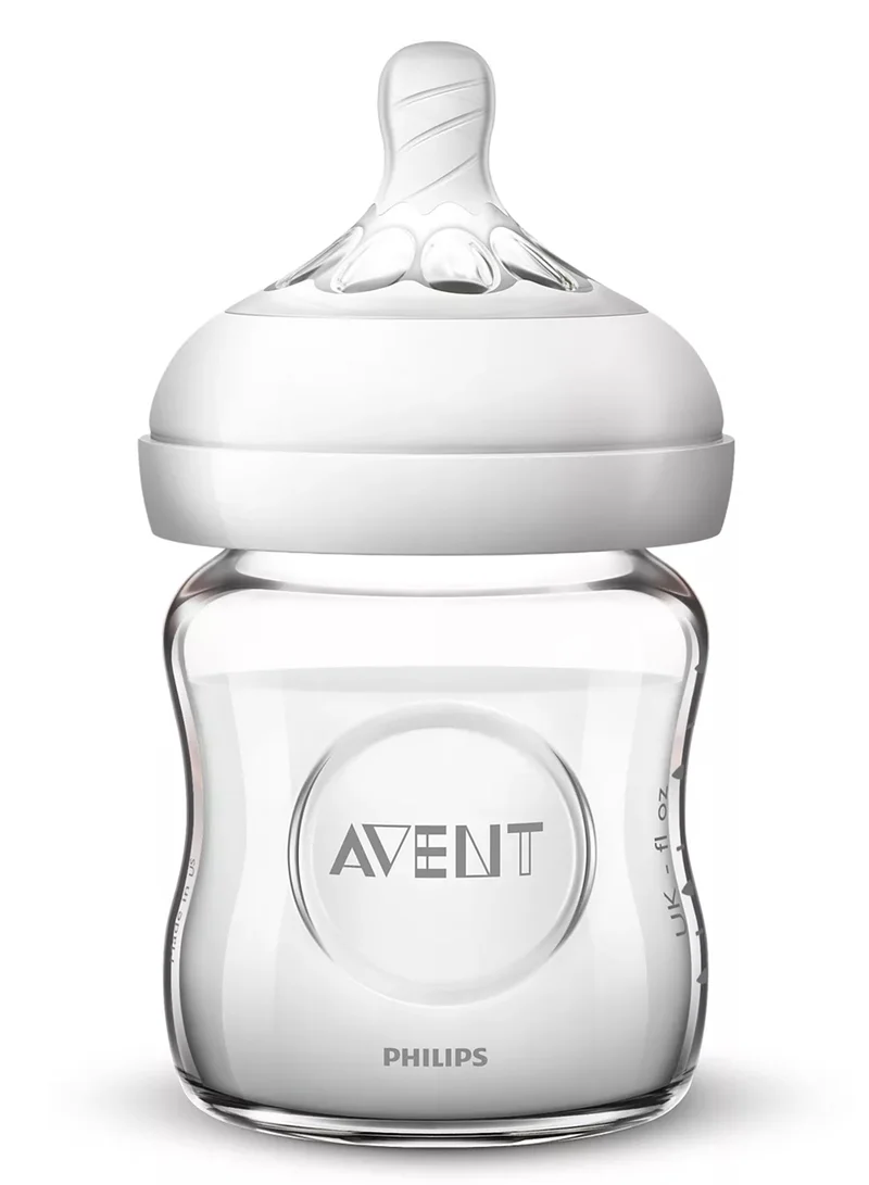 Philips Avent Natural 2.0 Feeding Training Bottle Glass 0M+, 120ml - Clear