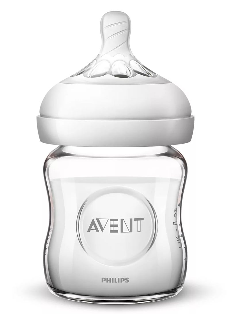 PHILIPS AVENT - Natural 2.0 Feeding Training Bottle Glass 0M+, 120ml - Clear - Image 1