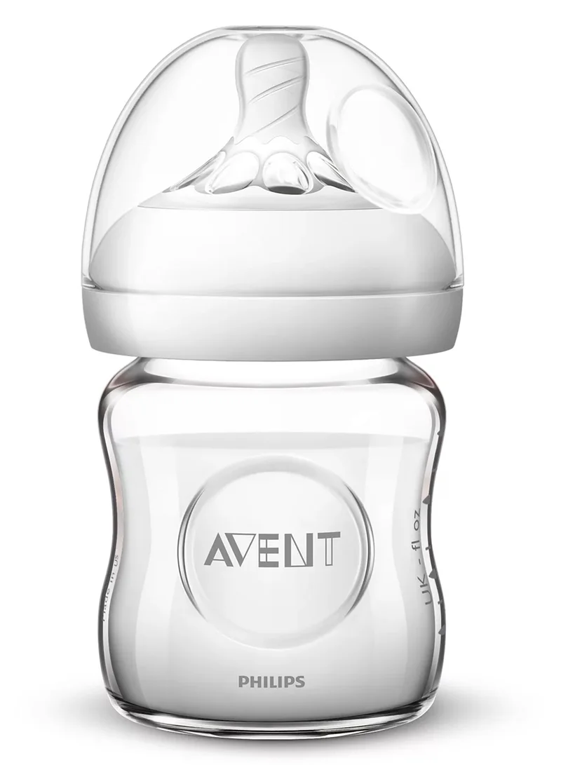 Philips Avent Natural 2.0 Feeding Training Bottle Glass 0M+, 120ml - Clear