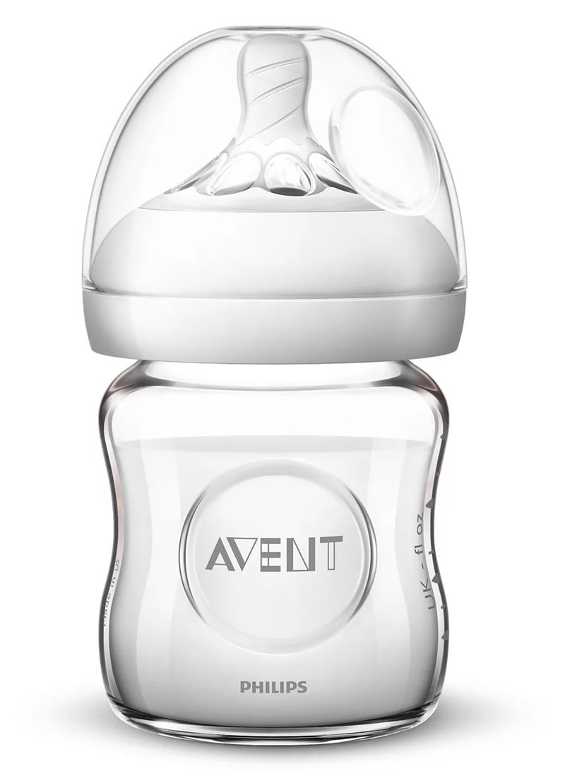 PHILIPS AVENT - Natural 2.0 Feeding Training Bottle Glass 0M+, 120ml - Clear - Image 1
