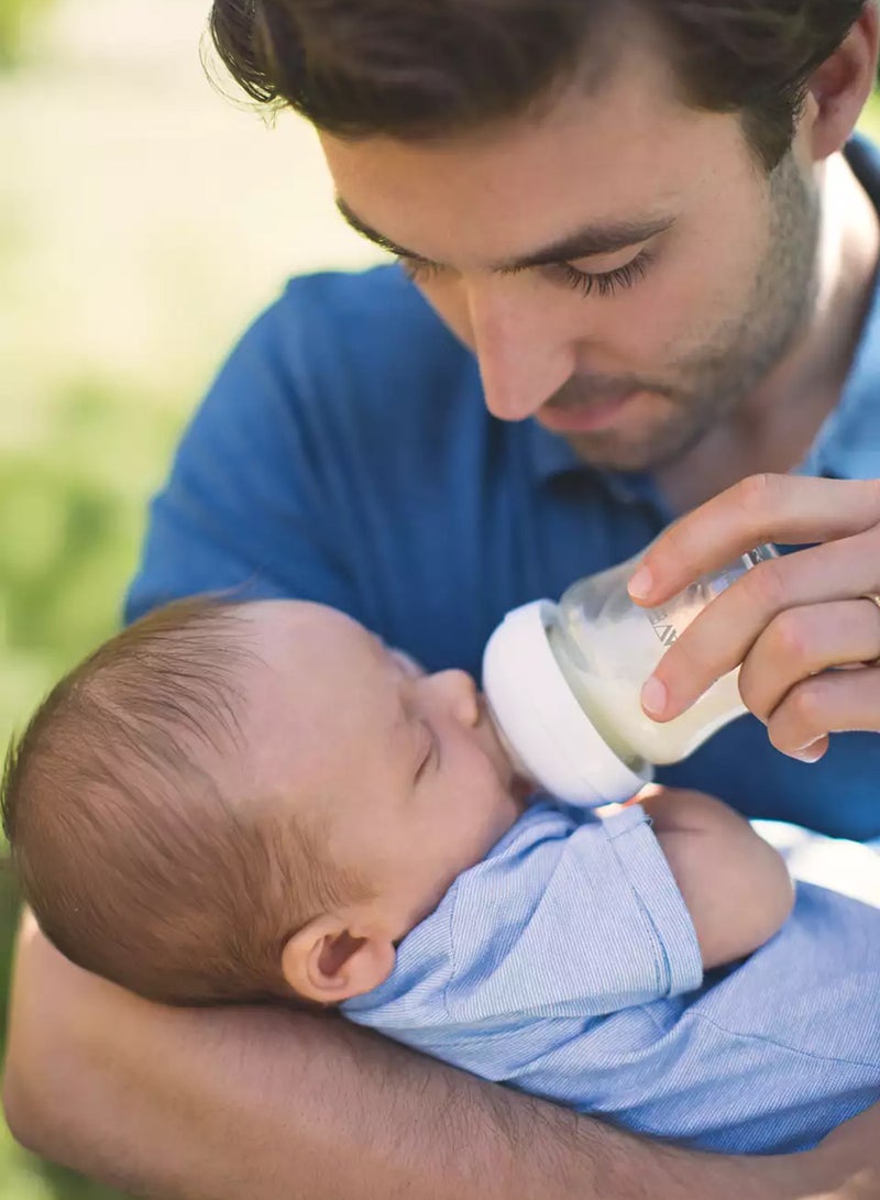 PHILIPS AVENT - Natural 2.0 Feeding Training Bottle Glass 0M+, 120ml - Clear - Image 1