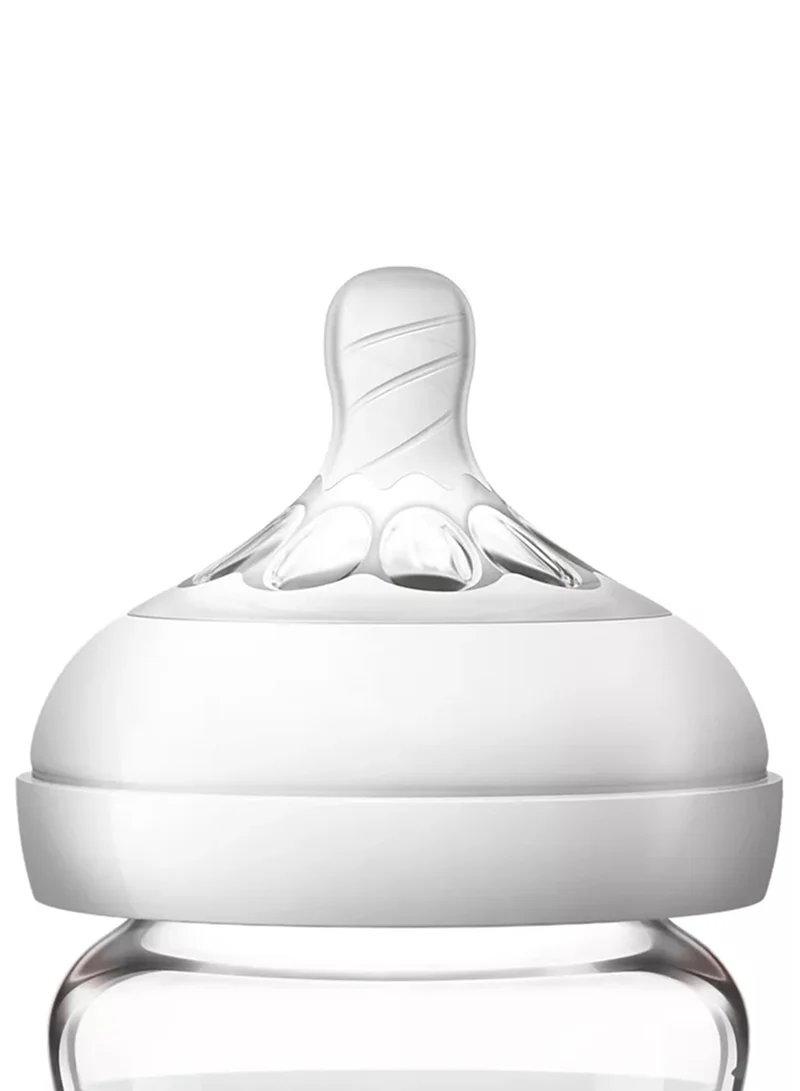 Philips Avent Natural 2.0 Feeding Training Bottle Glass 0M+, 120ml - Clear