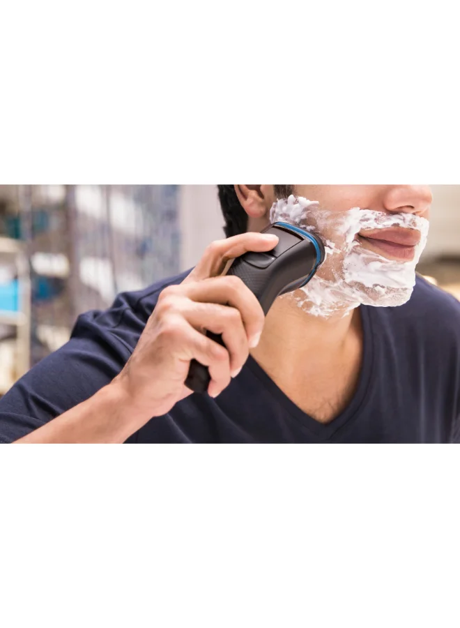 Philips Shaver Series 3000 AquaTouch Wet Or Dry Electric Shaver S3122/50, 2 Years Warranty Black/Grey