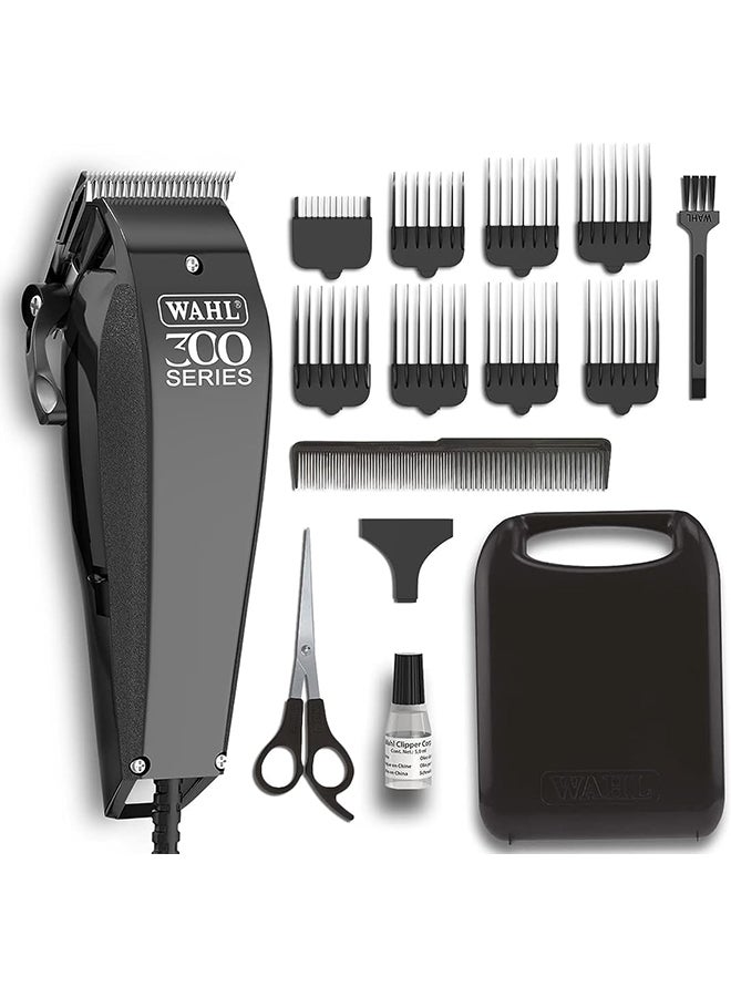 WAHL Wahl Home Pro 300 Series Hair Cutting Kit, Corded Hair Clipper Kit For Mens Grooming, 8 Comb Attachments, Self Sharpening Precision Blades With Taper Lever, 09247-1327 Black/Silver  - Image 1