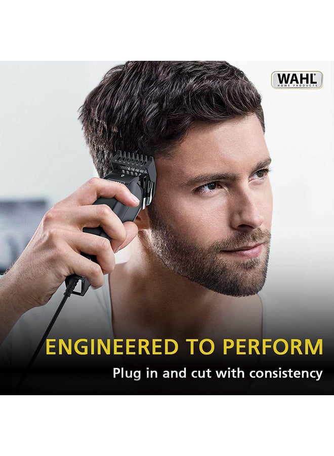 WAHL Wahl Home Pro 300 Series Hair Cutting Kit, Corded Hair Clipper Kit For Mens Grooming, 8 Comb Attachments, Self Sharpening Precision Blades With Taper Lever, 09247-1327 Black/Silver  - Image 5